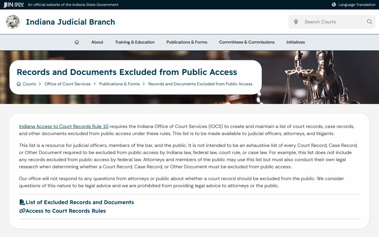 Tippecanoe County court records excluded records publication