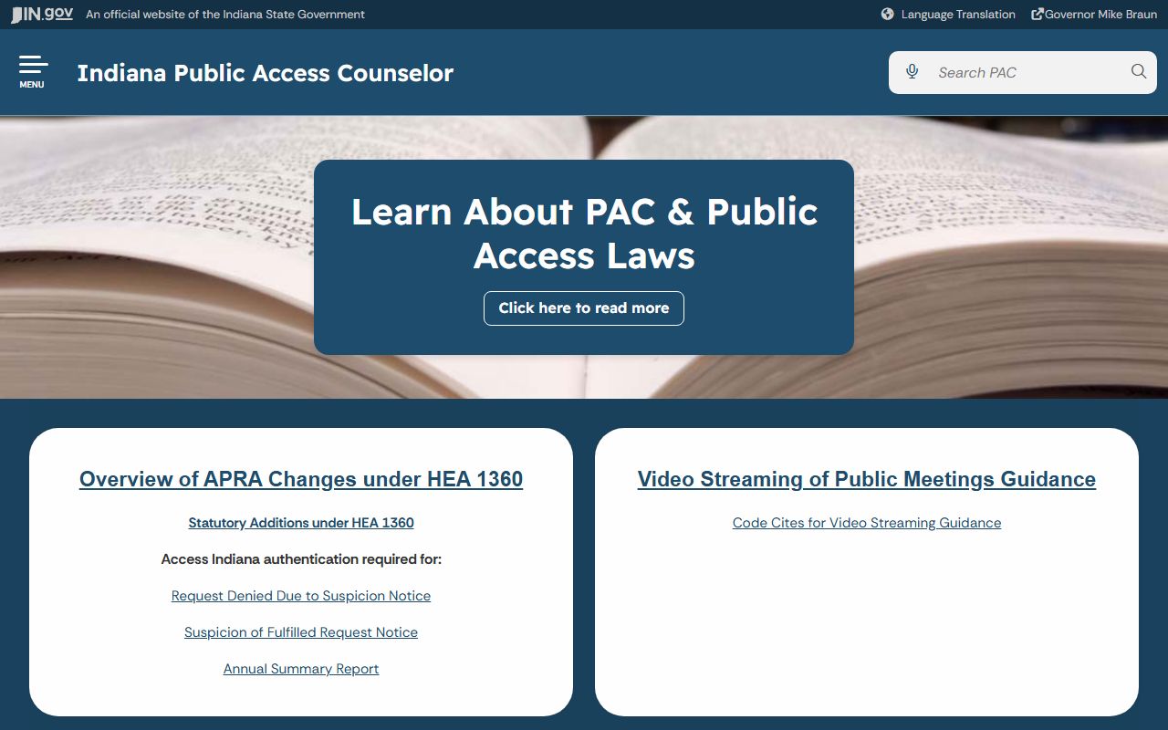 Tippecanoe County probate records public access and Indiana Public Access Counselor resource